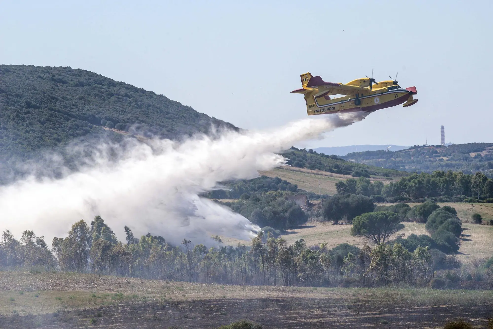 L'intervento di un canadair, immagine simbolo (Archivio)