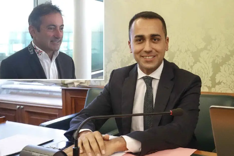 Luigi Di Maio e, nel riquadro, Andrea Mura