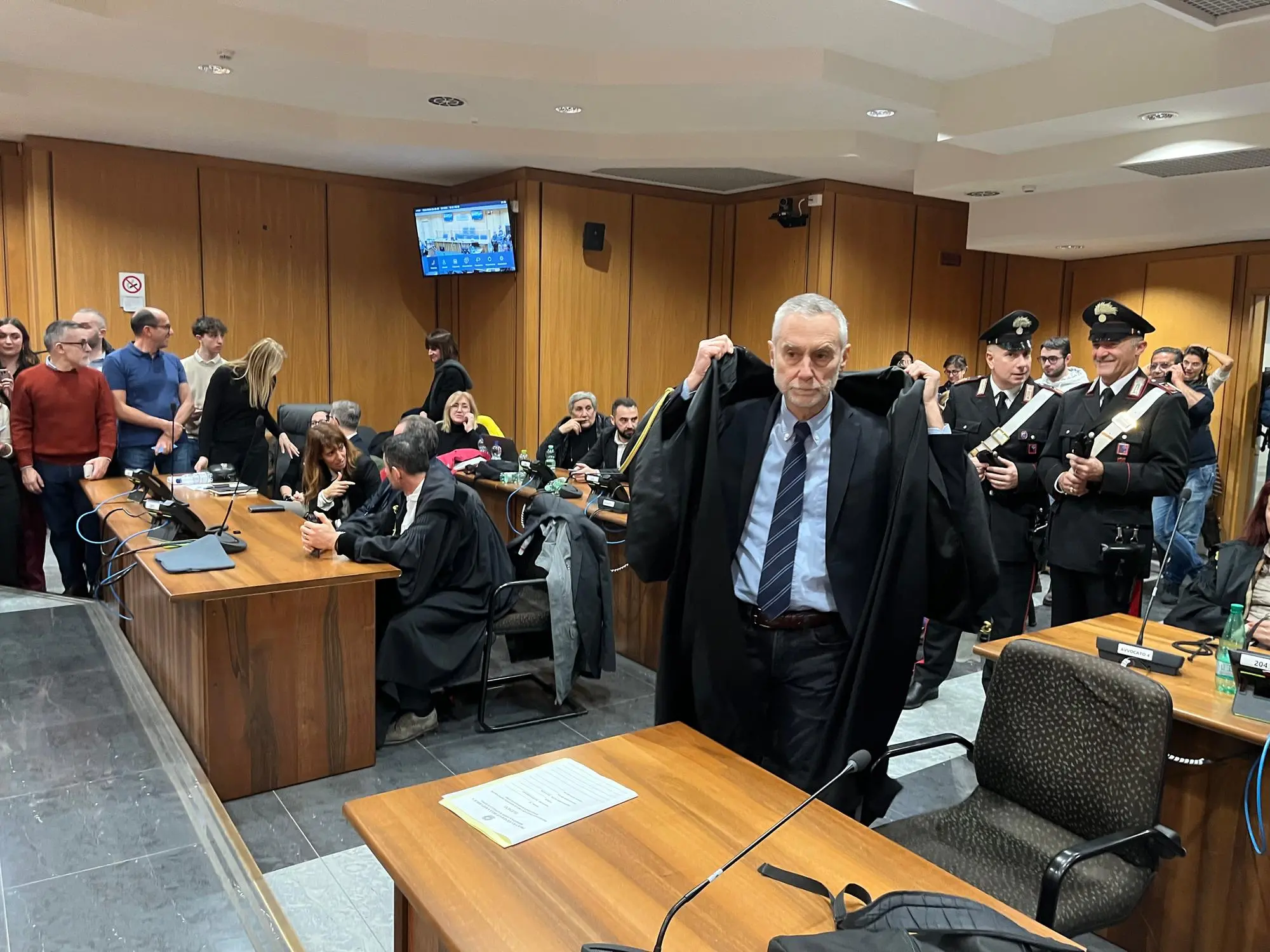 Il sostituto procuratore generale capitolino Francesco Piantoni nell'aula della Corte d'appello