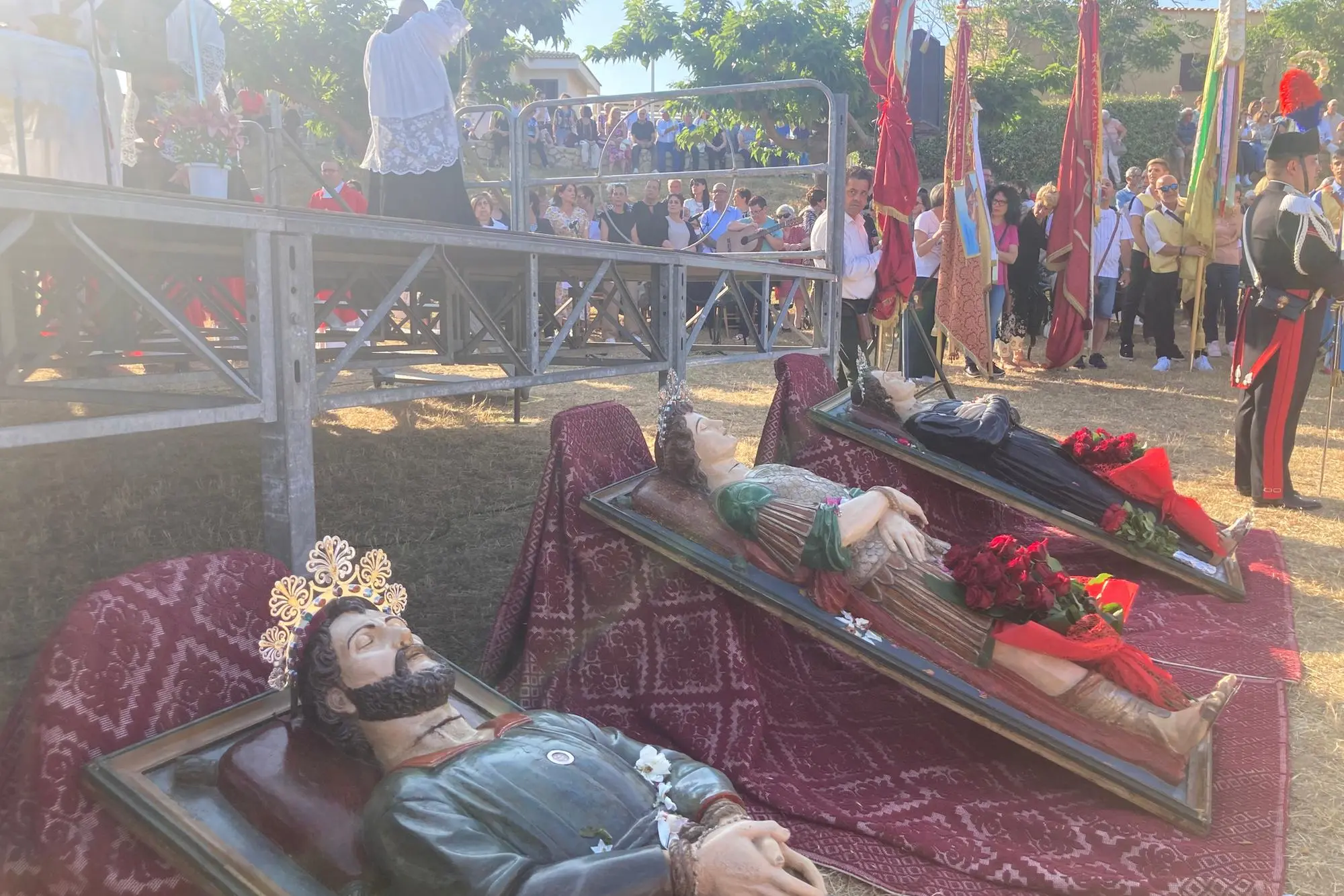 Porto Torres, i simulacri del Martiri Turritani nel parco di Balai ( foto Pala)