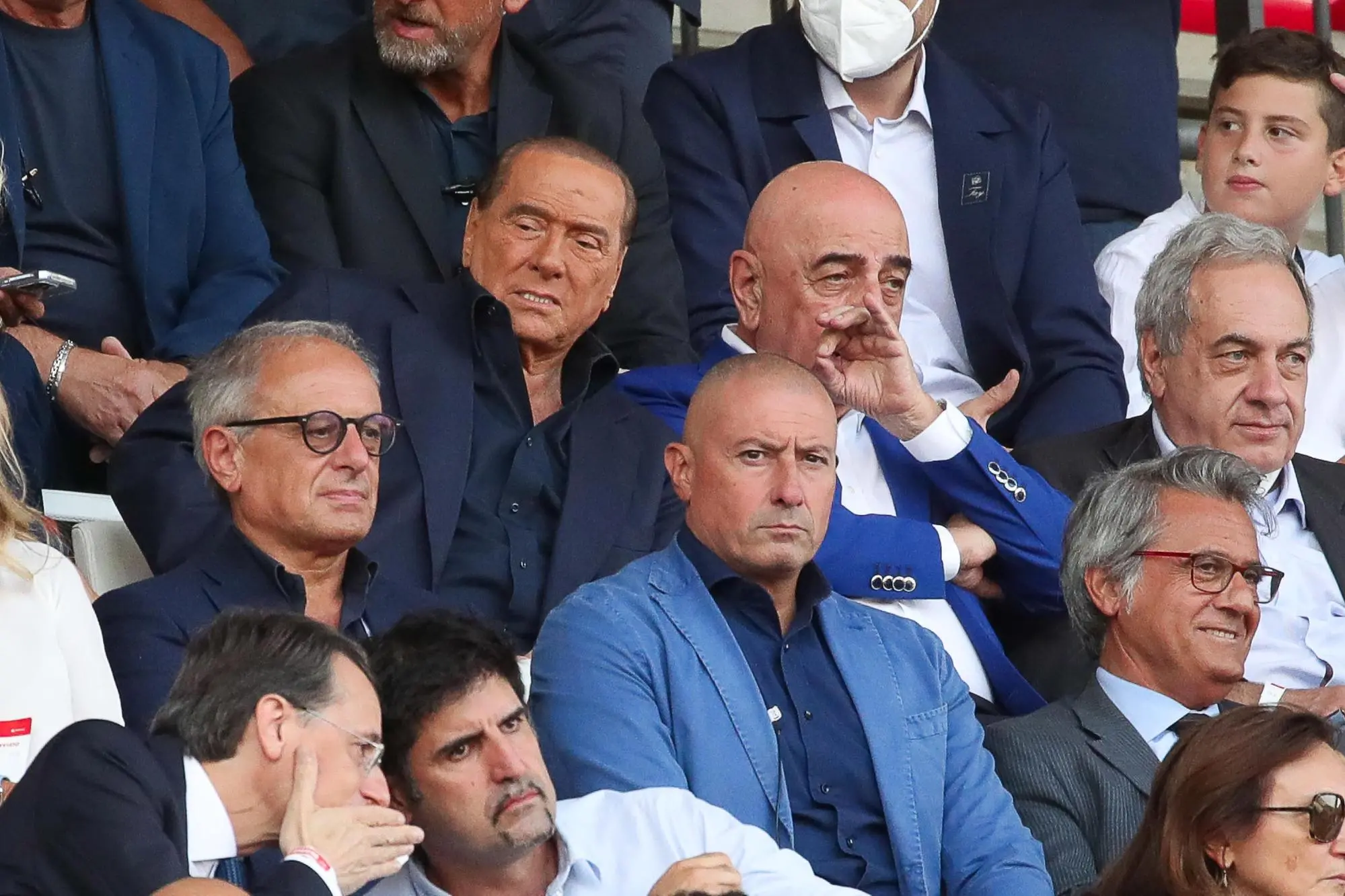 AC Monza's honorary president Silvio Berlusconi and AC Monza's CEO Adriano Galliani during the Italian Serie A soccer match between AC Monza and Udinese at U-Power Stadium in Monza, Italy, 26 August 2022. ANSA / ROBERTO BREGANI