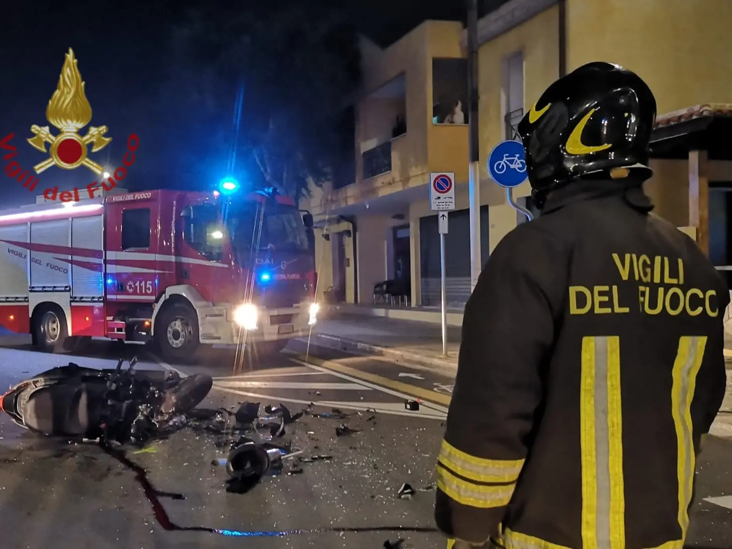 L'incidente a Quartu (foto Vigili del fuoco)