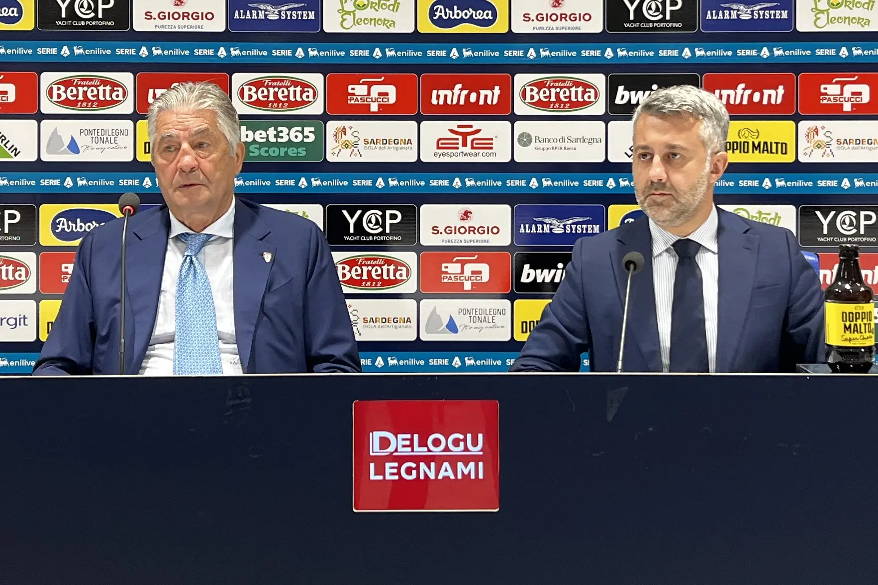 Guido Angelozzi e Stefano Melis, direttore sportivo e direttore generale del Cagliari (foto Gaggini)