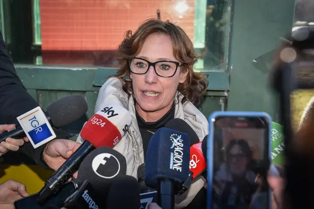 Ilaria Cucchi all'uscita dal carcere di Opera (Ansa)