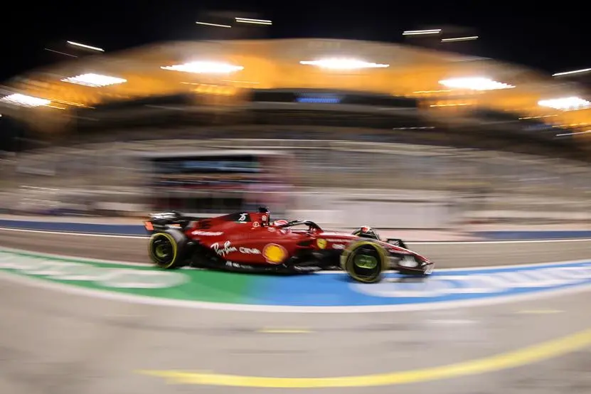 epa09834183 Monaco's Formula One driver Charles Leclerc of Scuderia Ferrari Mission Winnow in action during the second practice session of the 2022 Formula One Grand Prix of Bahrain at the Sakhir circuit near Manama, Bahrain, 18 March 2022. The Formula One Grand Prix of Bahrain will take place on 20 March 2022. EPA/ALI HAIDER