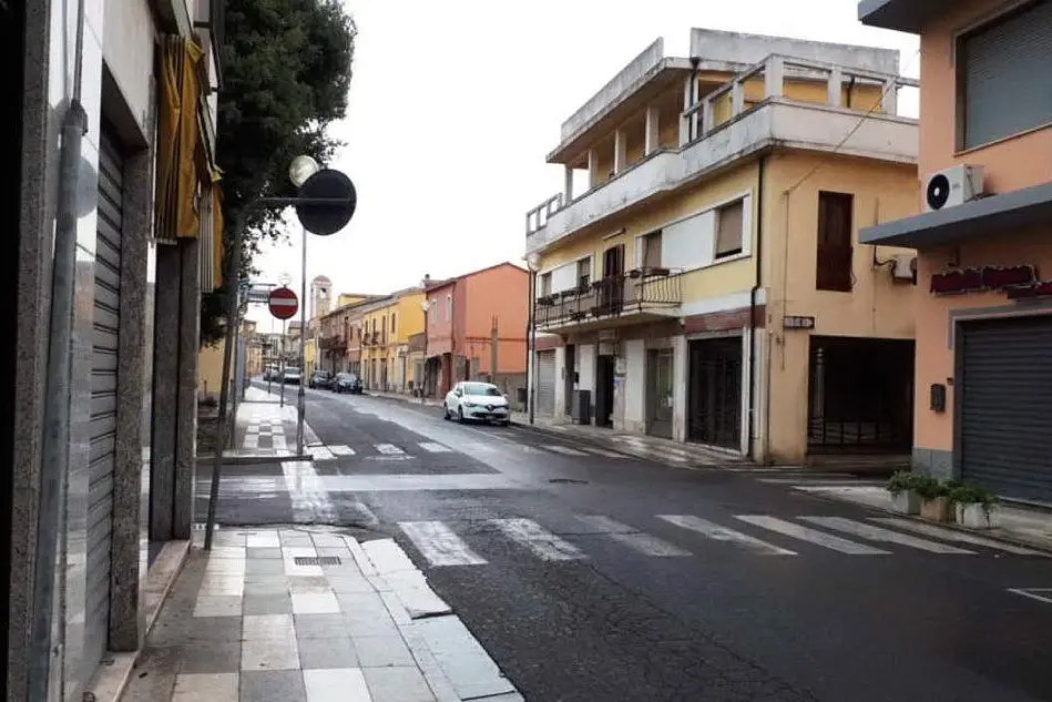 Via Roma, una delle strade principali di San Gavino Monreale (foto Pittau)