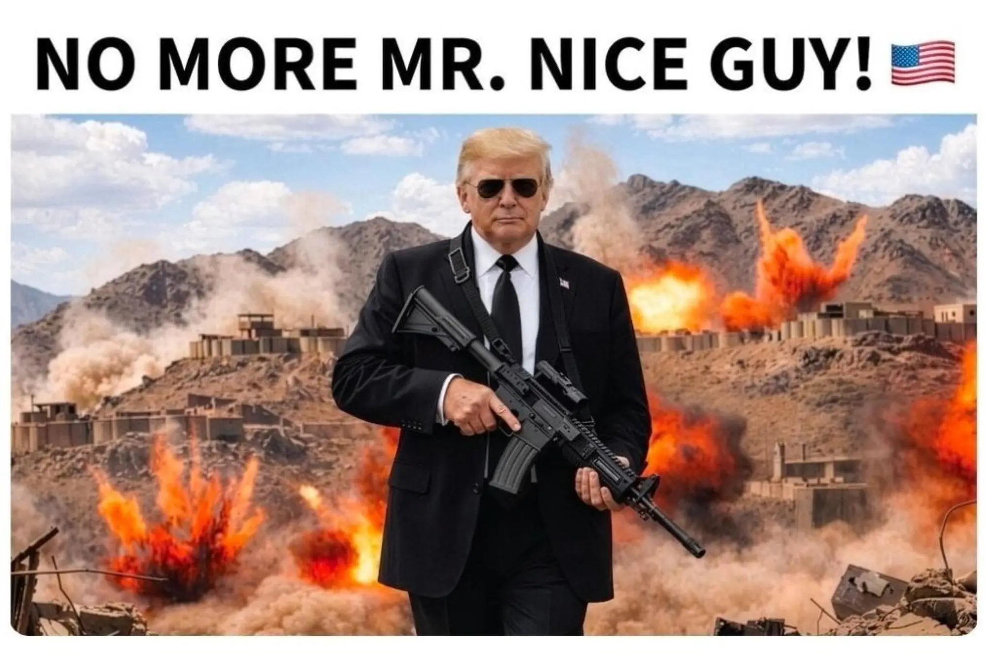 Lo scatto postato da Trump (foto via Ansa)