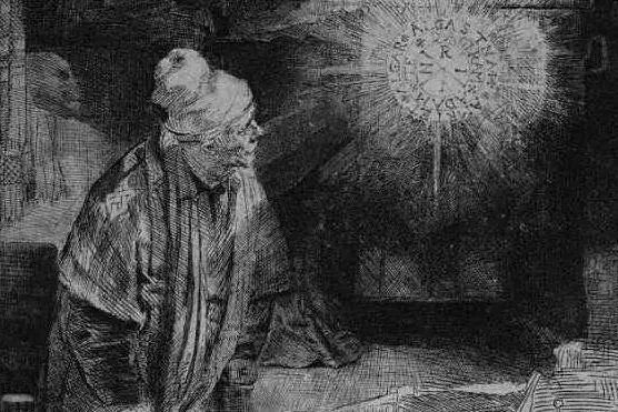 Rembrandt, "Faust", particolare
