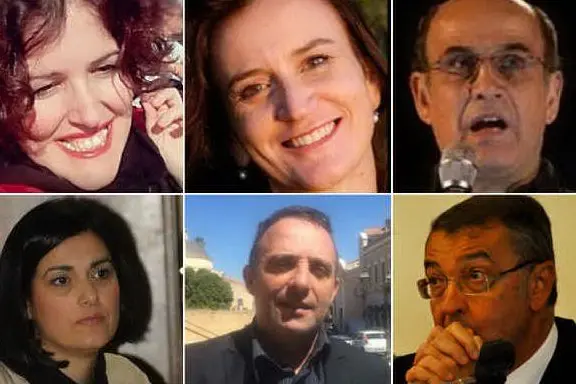 Dall'alto in senso orario: Cadau, Uras, Martinez, Pecoraro, Lutzu, Obinu