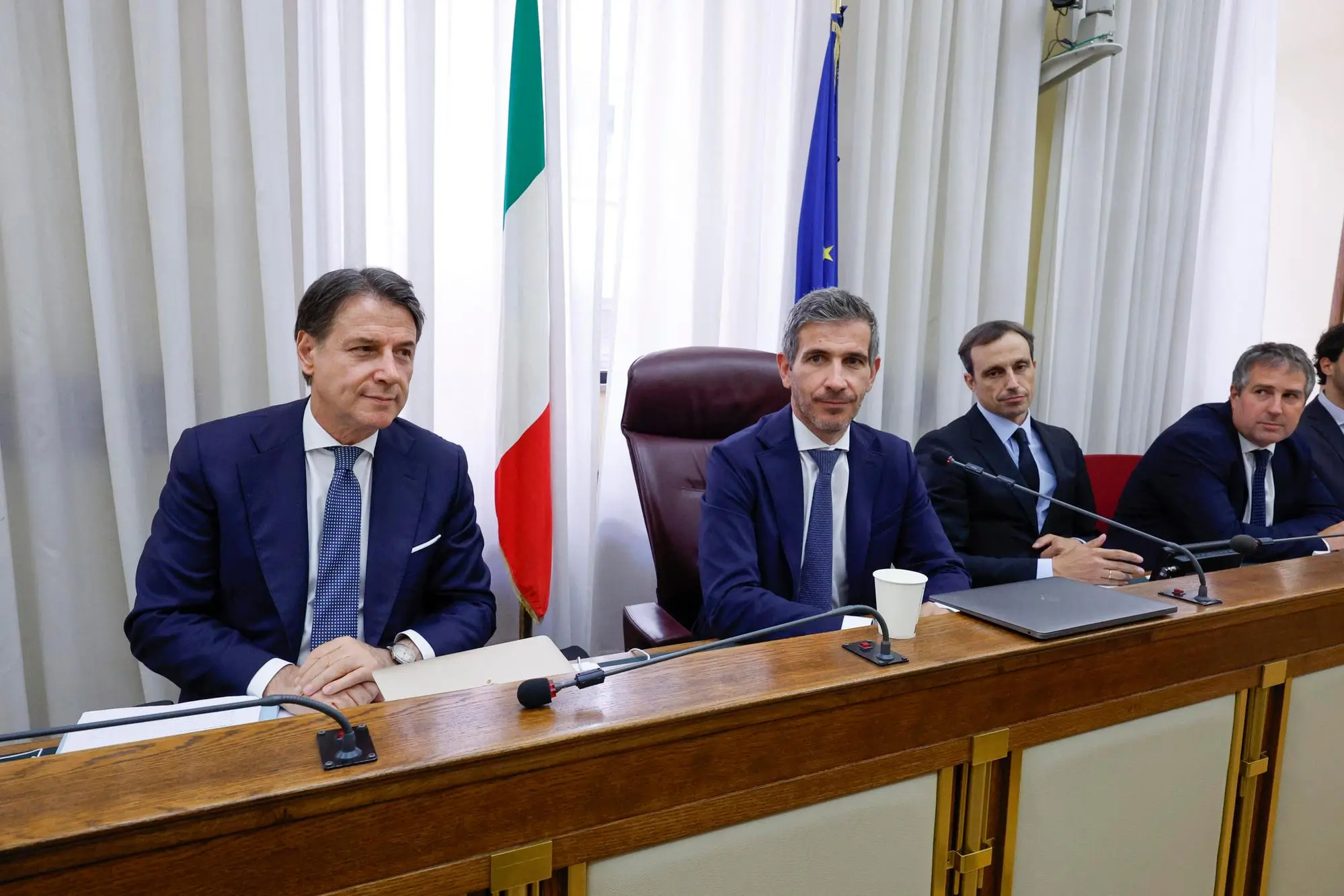 Conte durante l'audizione (Ansa)