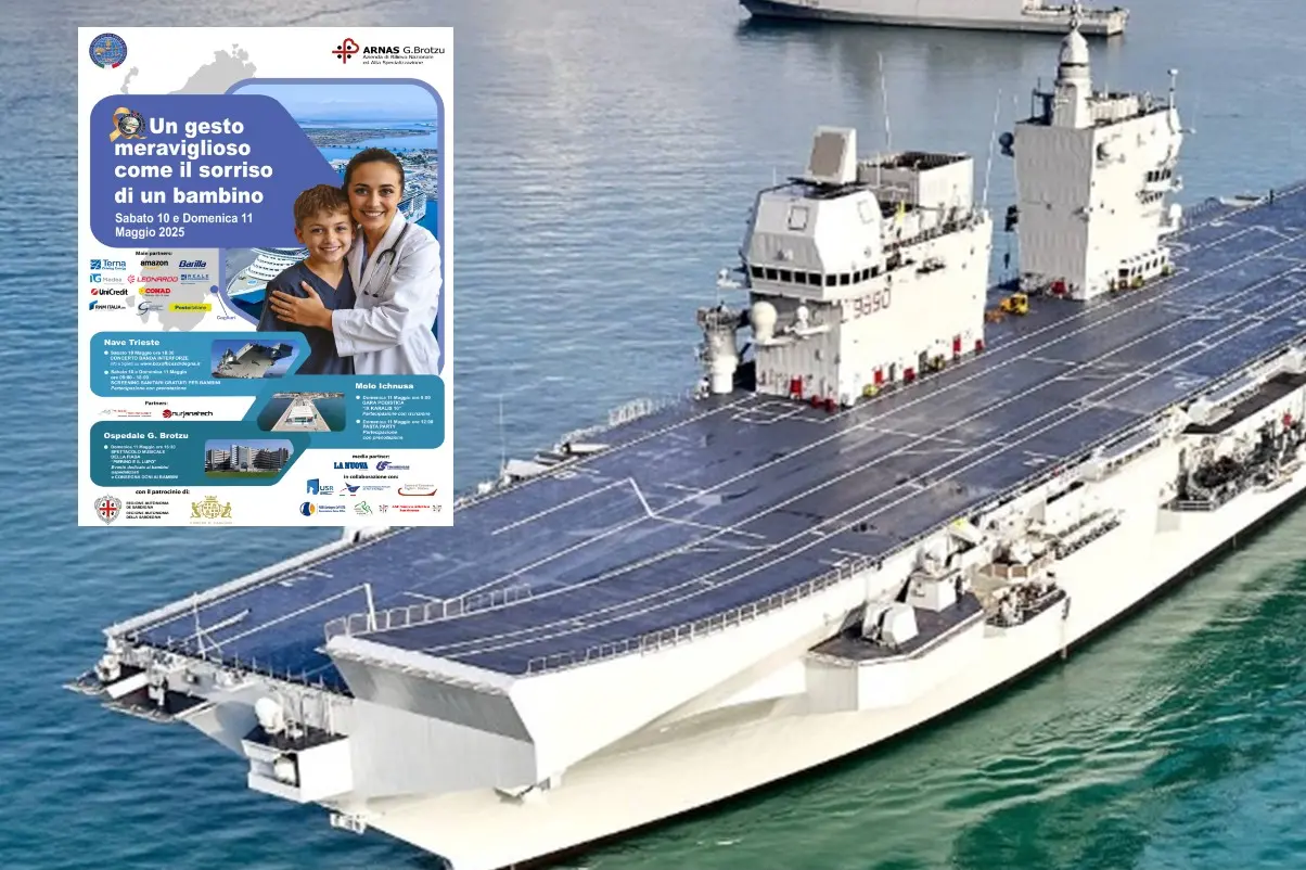 Il manifesto dell'iniziativa e Nave Trieste