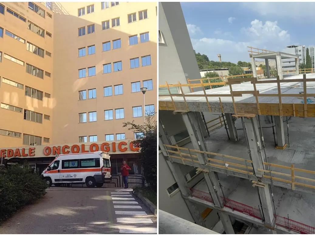 Lavori all’Oncologico, divampa la polemica: «Sale operatorie chiuse, nessun cronoprogramma certo» L'Oncologico, a destra il cantiere per la realizzazione delle nuove sale operatorie (foto L'Unione Sarda)