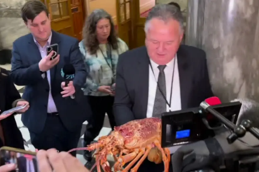 Ministro Pesca neozelandese porta aragosta viva: contro ambientalisti