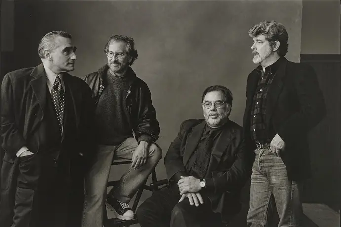 Insieme a Steven Spielberg, Francis Ford Coppola e George Lucas (foto Wikipedia)