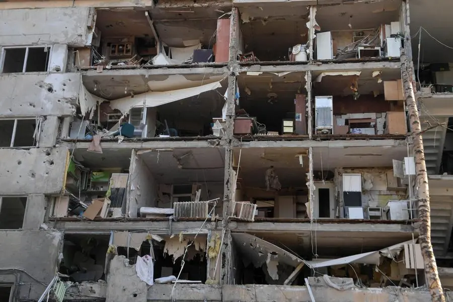 Un edificio distrutto a Kharkiv (Ansa - Epa)