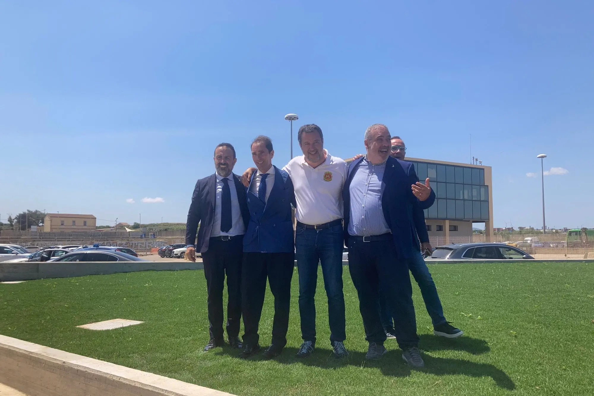 Il ministro Salvini a Porto Torres (foto Pala)