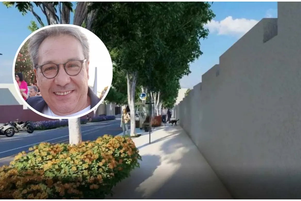 Il render di viale Merello, a sinistra Giuseppe Farris