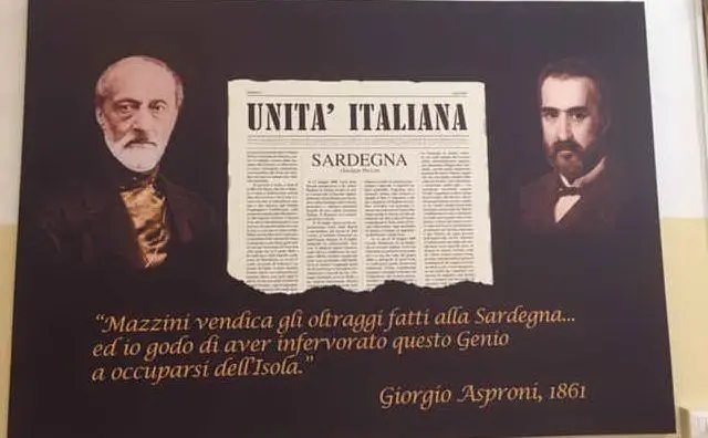 Un pannello della mostra permanente dedicata a Giorgio Asproni