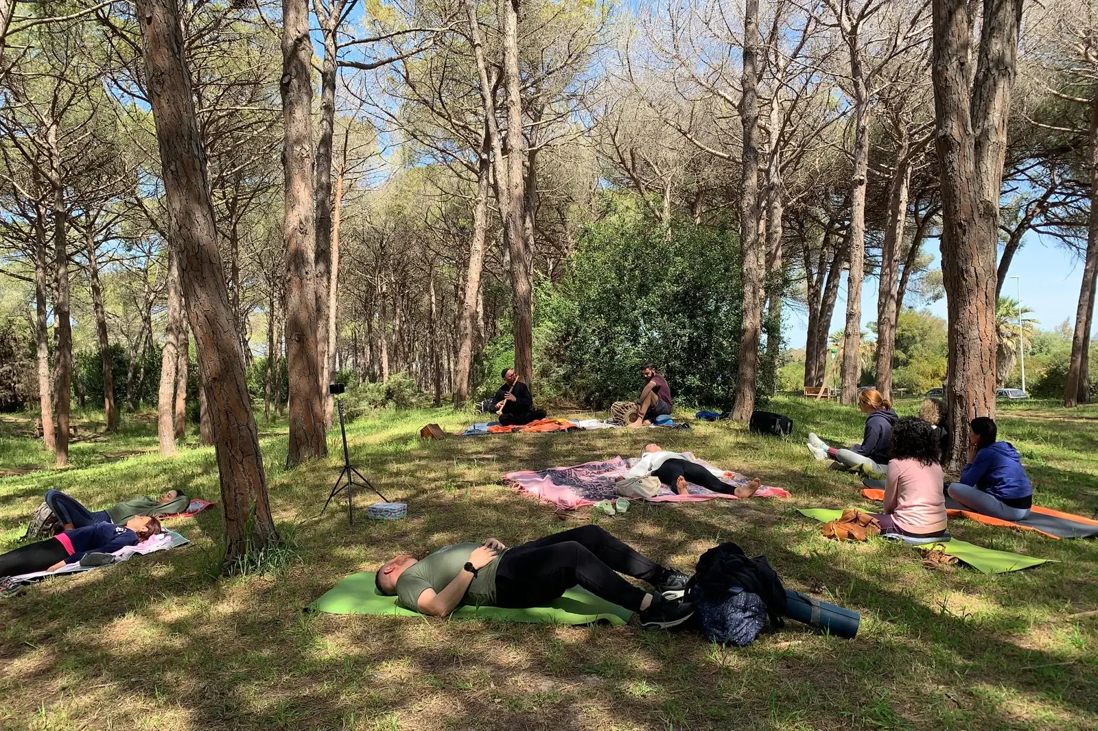 Yoga all'ombra della pineta (foto Fiori)