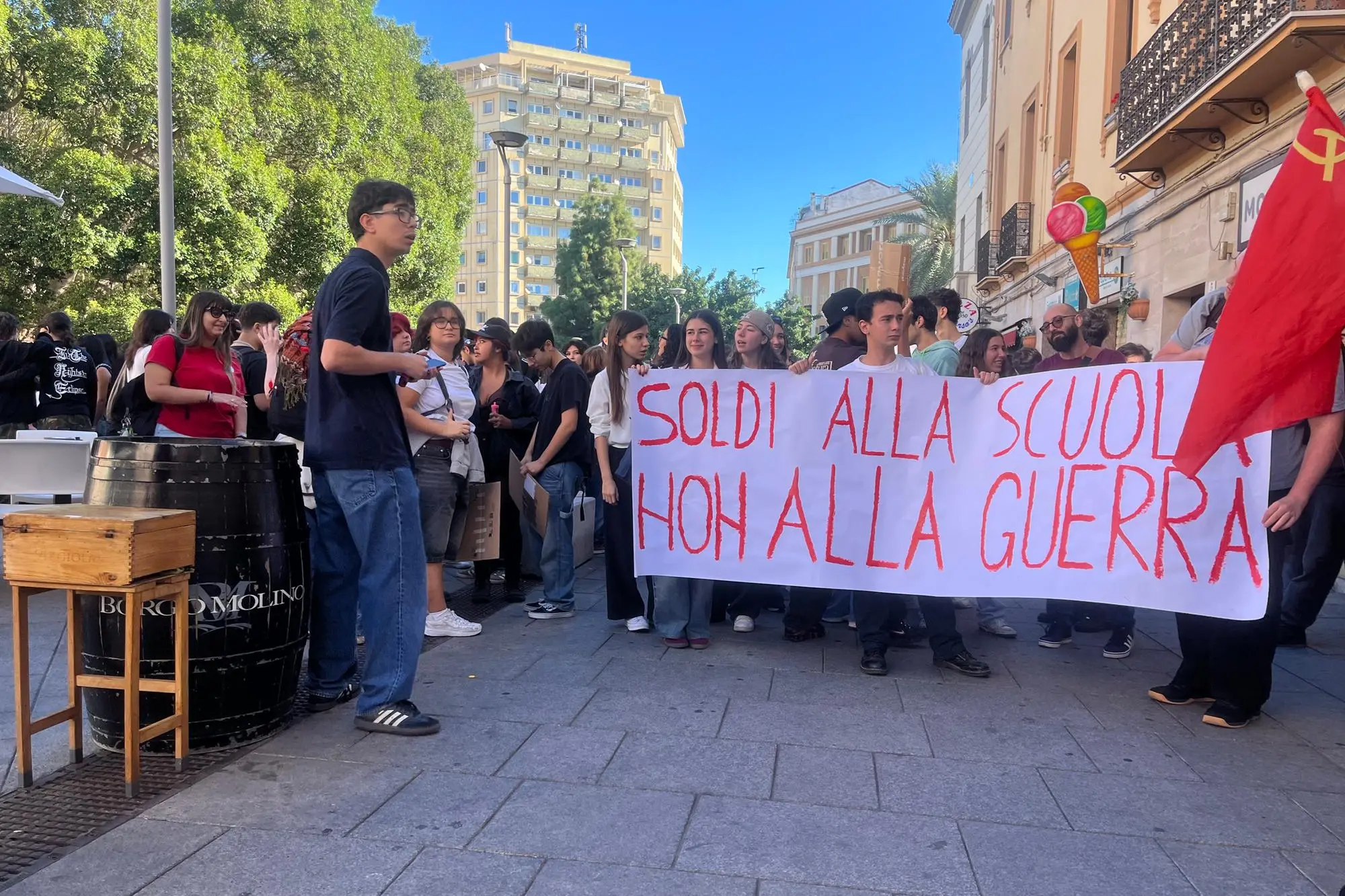 La protesta (foto Zedda)