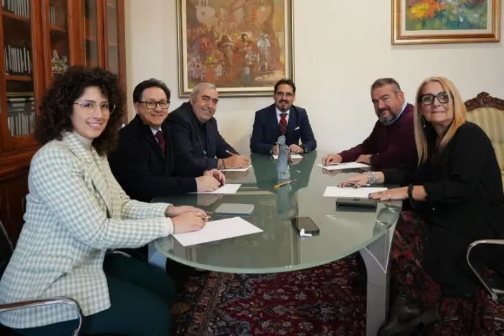 L'incontro tra i presidenti del consiglio della Rete Metropolitana (foto Pala)