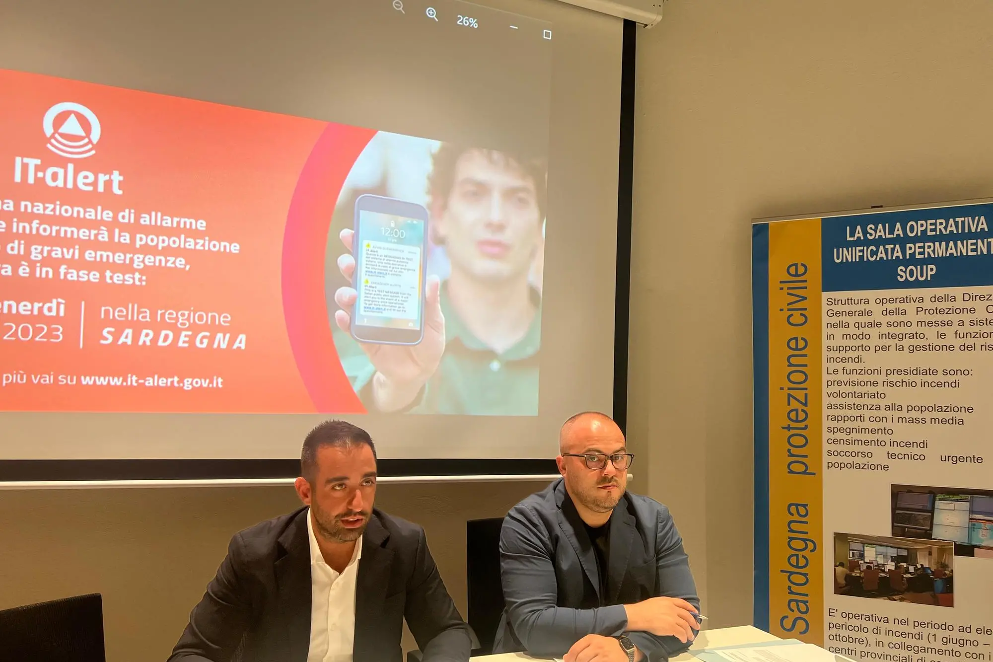 La presentazione del servizio It-Alert (foto Melis)