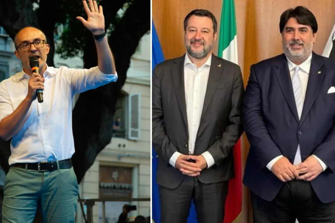 Paolo Truzzu, Matteo Salvini e Christian Solinas