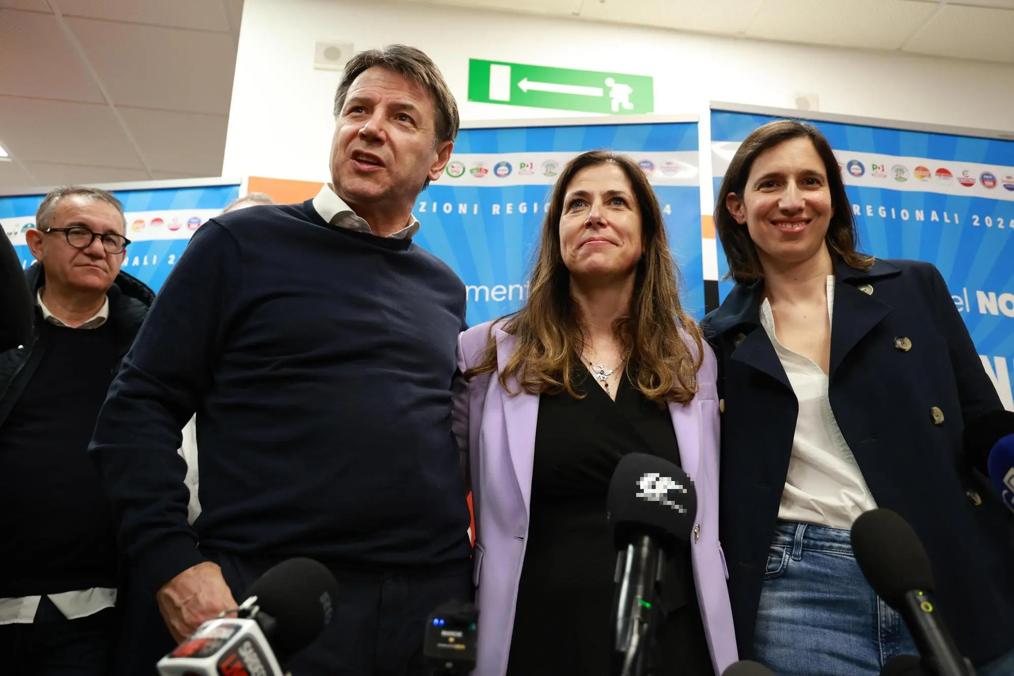 Alessandra Todde con Conte e Schlein