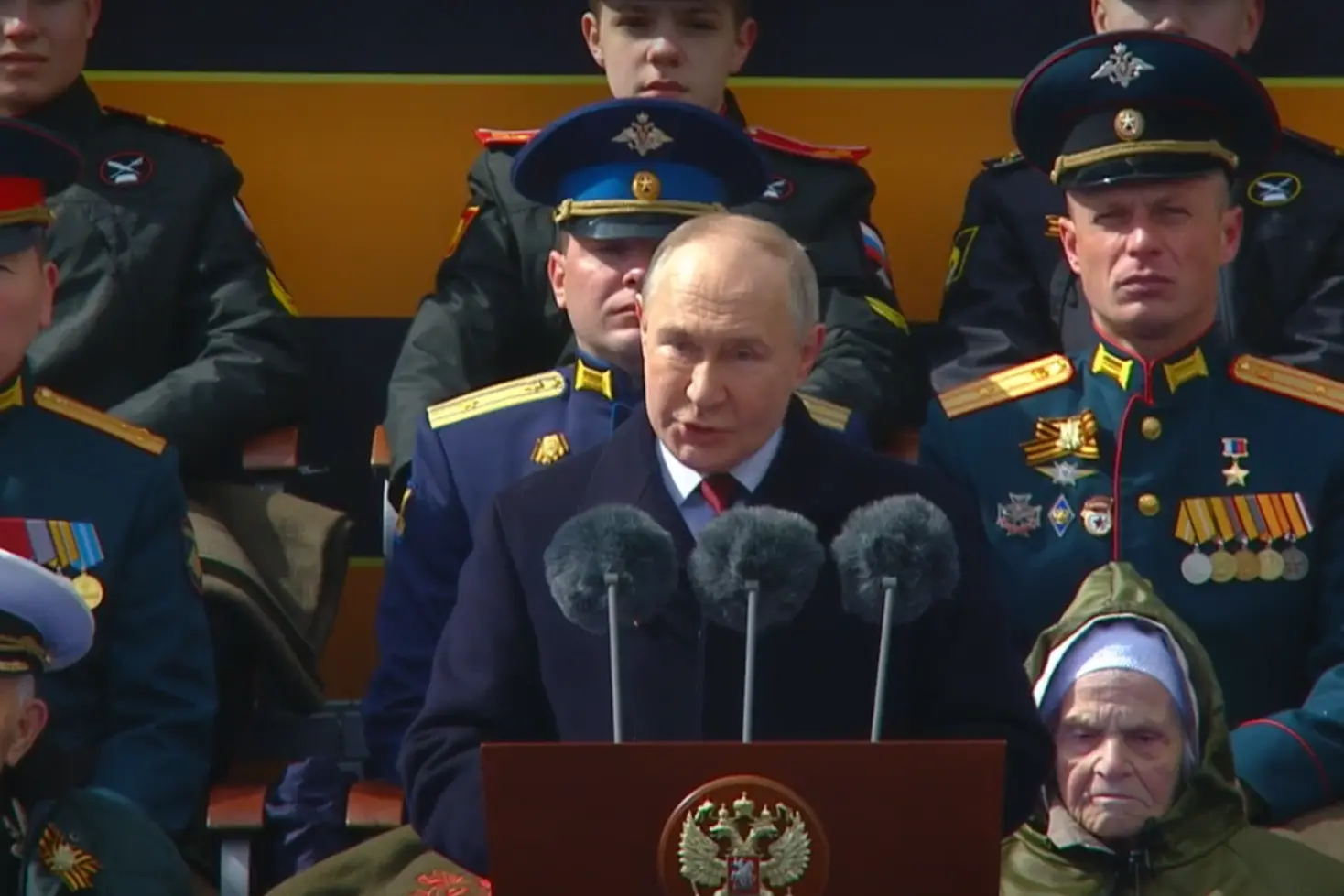 Putin parla alla Parata per la Vittoria (Ria Novosti)
