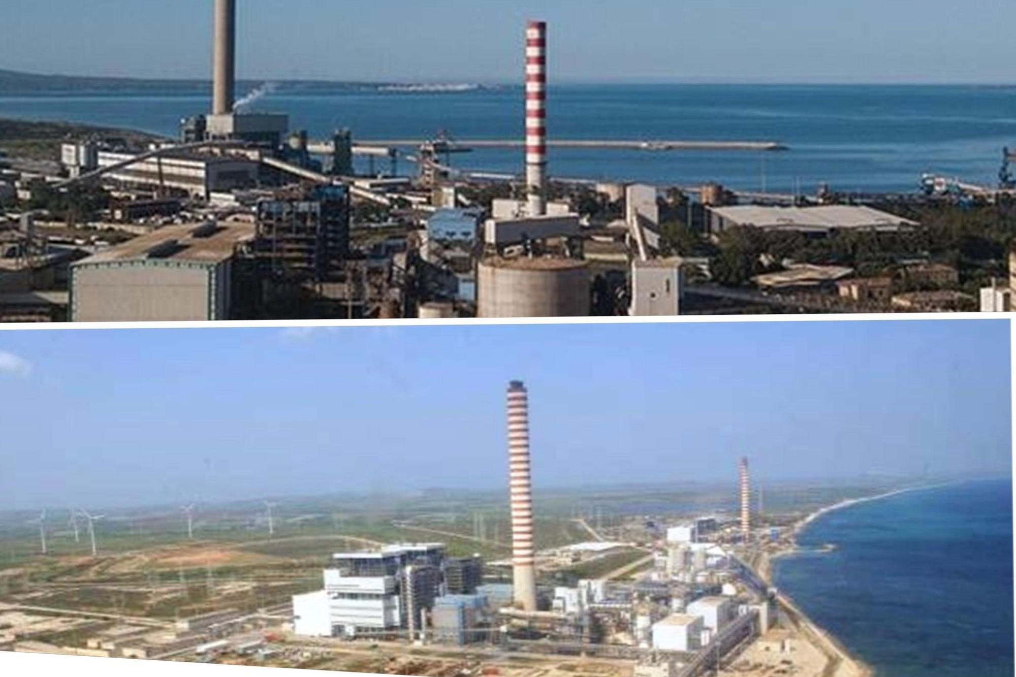 La centrale Enel di Portovesme e la centrale Ep Produzioni di Fiumesanto a Porto Torres (L'Unione Sarda)