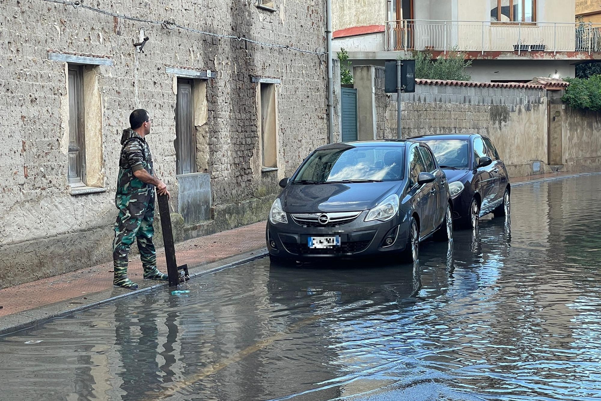 Water bomb in Terralba, flooded streets and houses