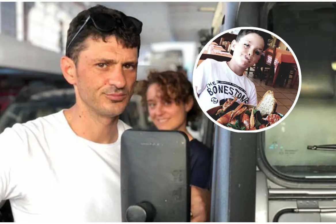 Andrea Minguzzi e Yasemin Akincilar, nel riquadro Mattia (via Ansa)