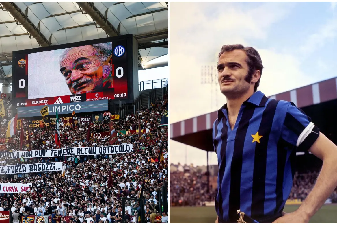 Sandro Mazzola, a sinistra il ricordo all'Olimpico