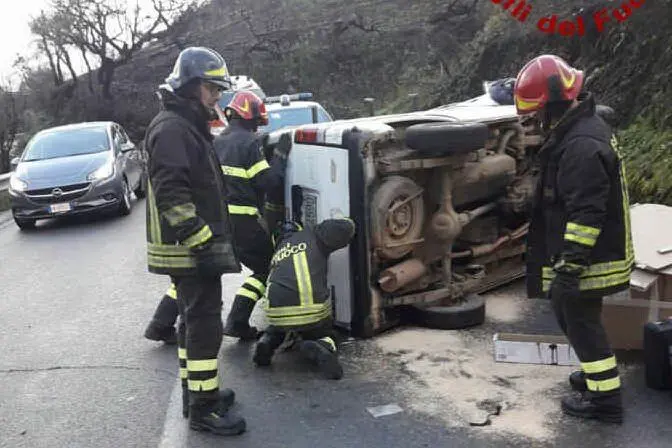 L'intervento dei vigili del fuoco
