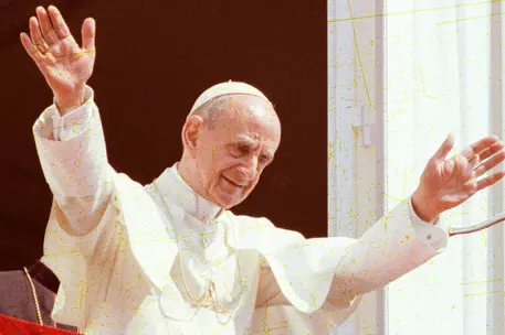 Papa Paolo VI in una delle immagini contenute nell'archivio fotografico dell'Osservatore Romano. ANSA/OSSERVATORE ROMANO EDITORIAL USE ONLY - NO SALES