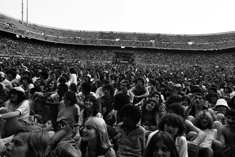 Una foto scattata prima del suo concerto a Milano il 29 giugno 1980
