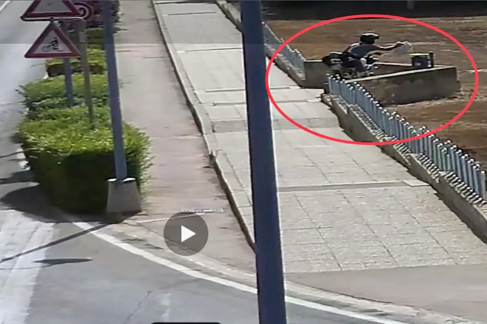Un frame del video delle telecamere
