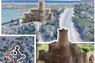 La ricostruzione del monumento con le immagini tratte da \"Il tempo dei Nuraghi\" (L'Unione Sarda)
