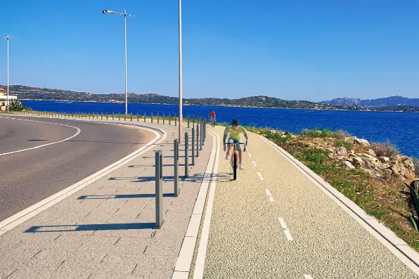 La Maddalena, una simulazione della pista ciclabile