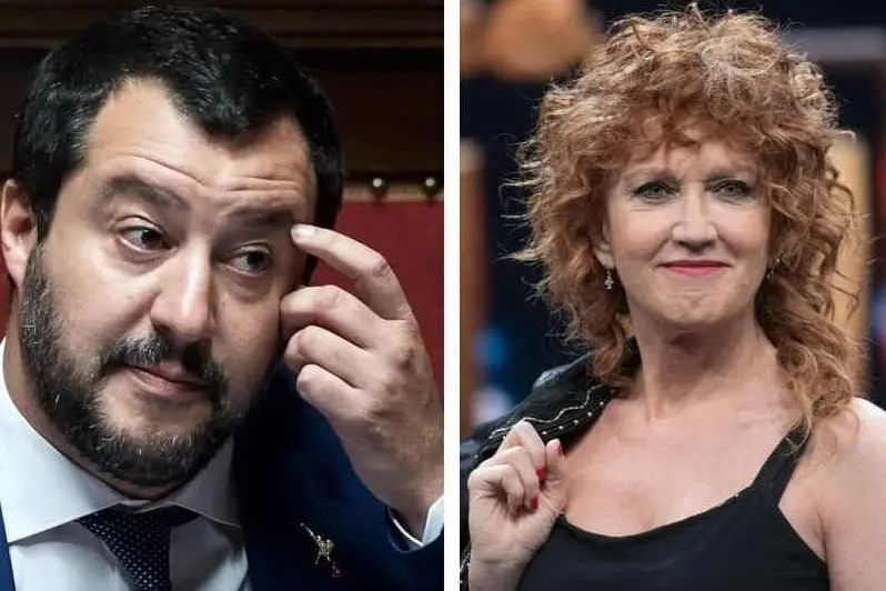 Matteo Salvini e Fiorella Mannoia (foto Ansa)