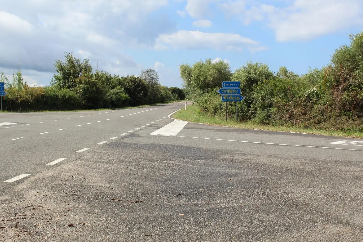 L'incrocio tra le strade provinciali 10 e 11