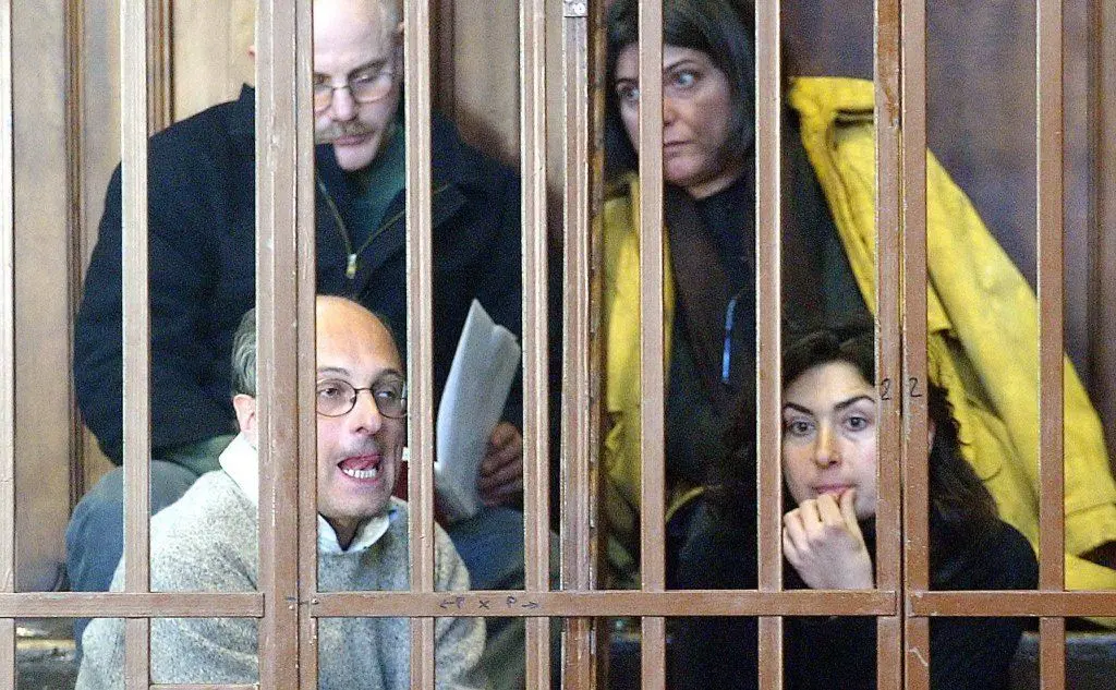 Quattro dei brigatisti condannati: Nadia Desdemona Lioce (in alto a destra), Diana Blefari Melazzi (in basso a destra), Marco Mezzasalma (in basso a sinistra) e Roberto Morandi