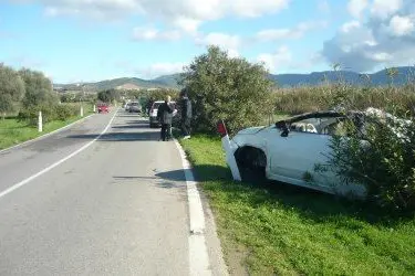L'auto della ragazza di Dolianova finita fuori starda