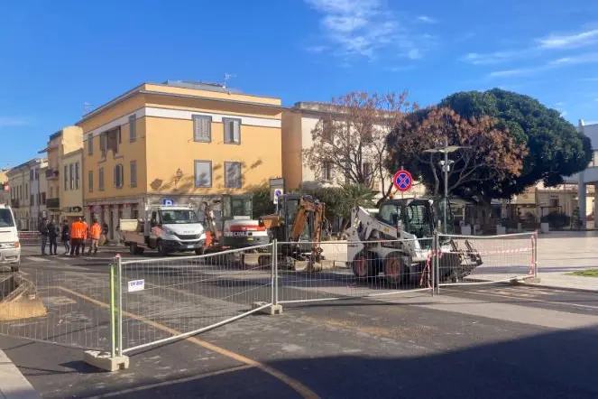 I lavori in corso Vittorio Emanuele (foto Pala)
