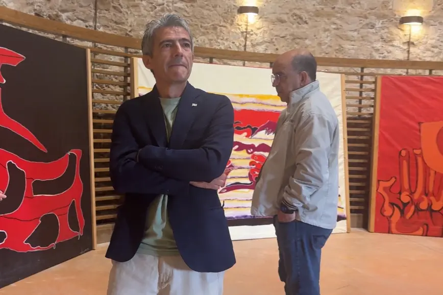 Bastianino Mossa alla mostra nella Torre di Sulis