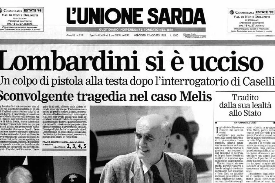 #AccaddeOggi: l'11 agosto 1998 il procuratore Luigi Lombardini si toglie la vita