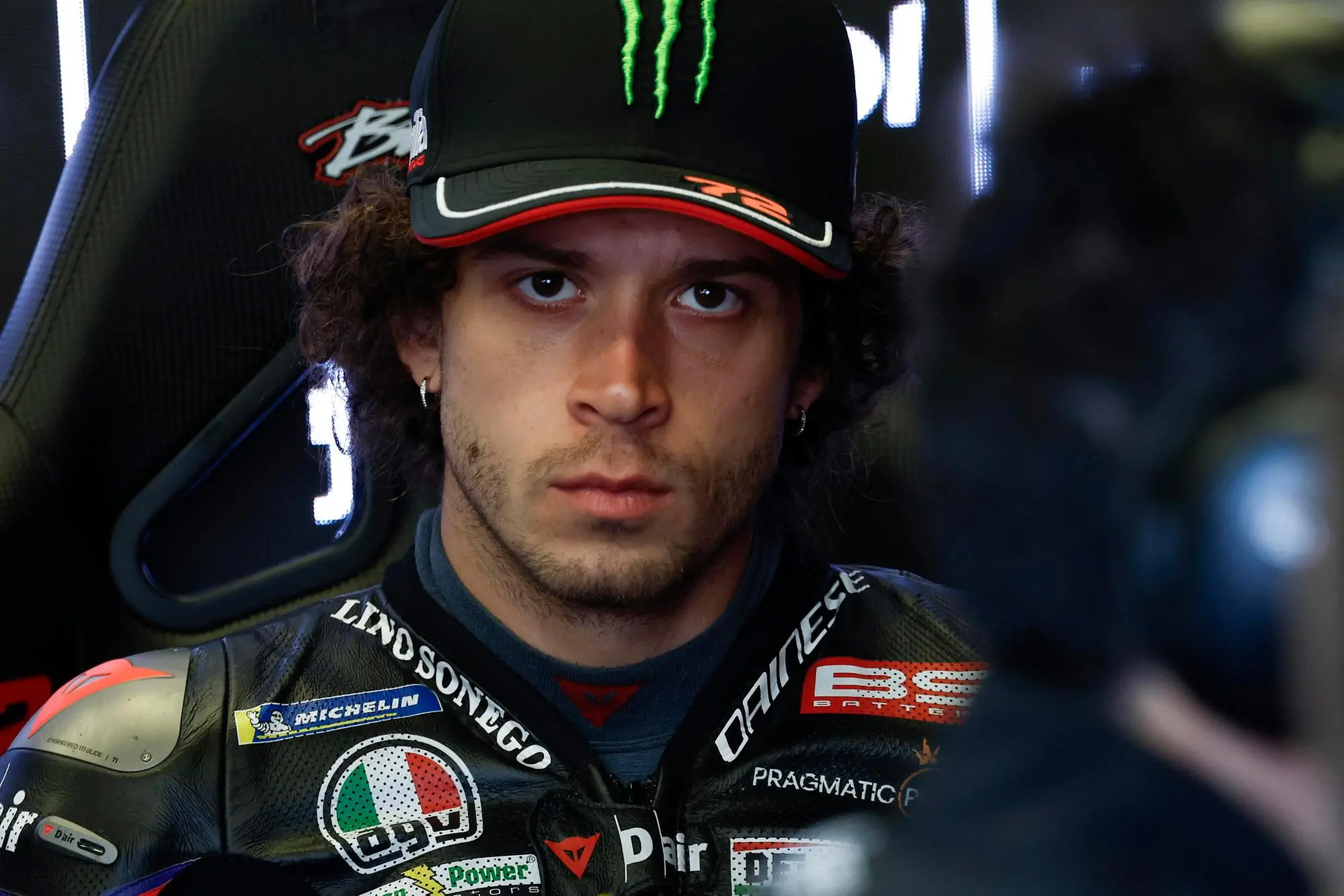 Marco Bezzecchi, pilota dell'Aprilia (foto Ansa)
