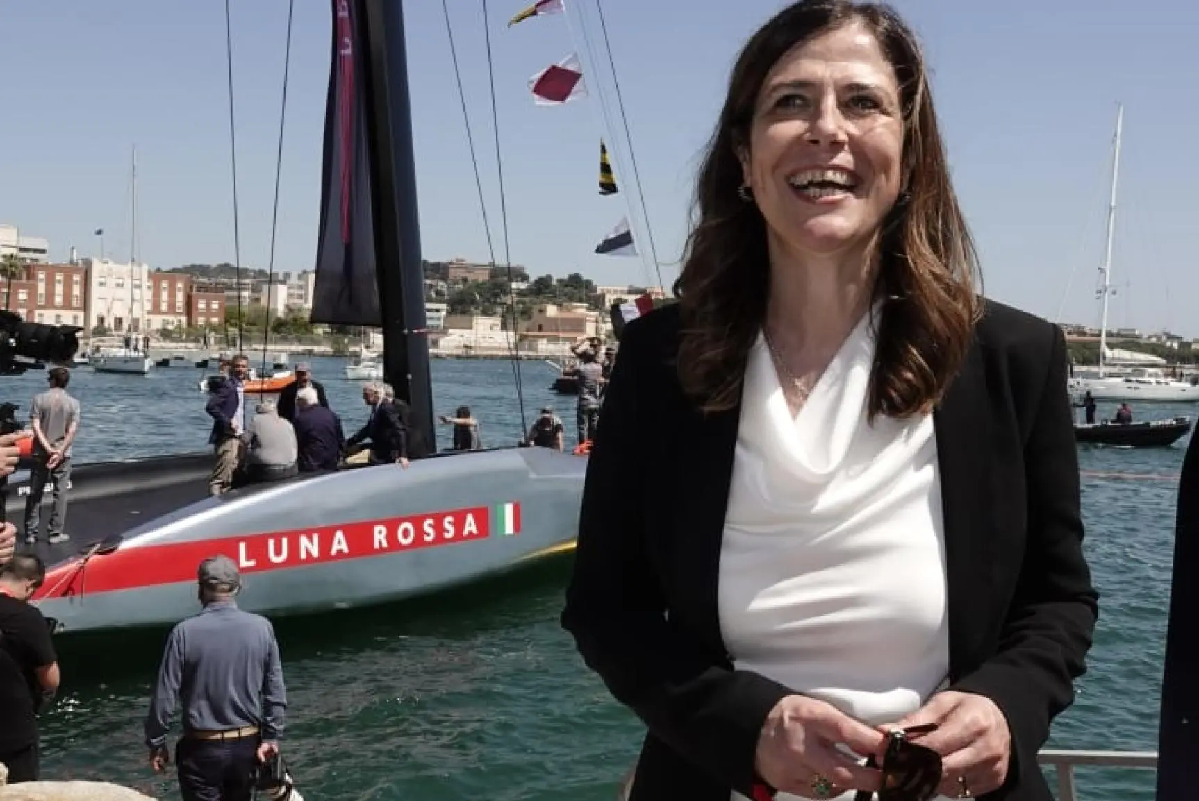 Alessandra Todde al varo di Luna Rossa