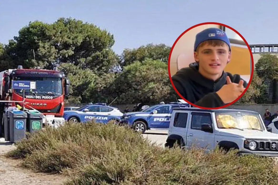 La spiaggia dove si è consumata la tragedia e Mariano Olla (nel tondo)