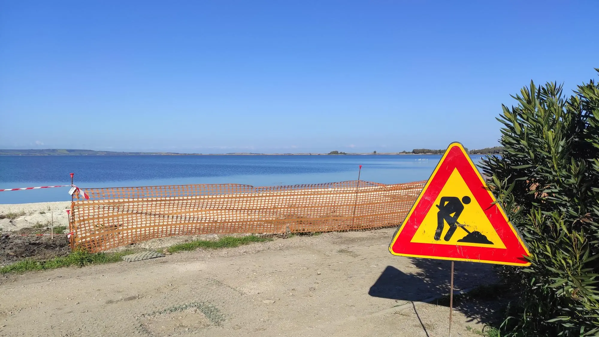 Il cantiere (foto Comune di Cabras)